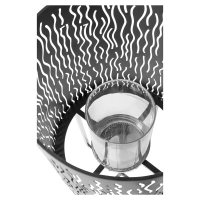 Photophore Baccus en acier Noir/Argent