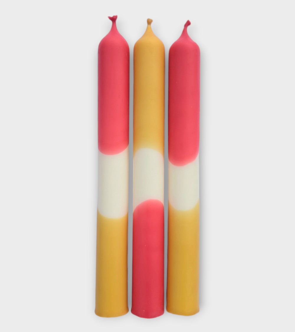 Sable Rouge - Collection Terres cuites | Bougies Naturelles colorées | Ø 2,1 cm x H 20 cm | Pack de 3