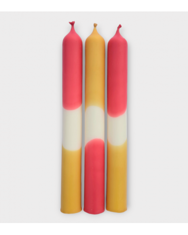 Sable Rouge - Collection Terres cuites | Bougies Naturelles colorées | Ø 2,1 cm x H 20 cm | Pack de 3
