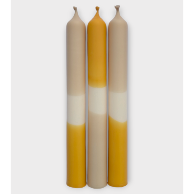 Terre brulée - Collection Terres cuites | Bougies Naturelles colorées | Ø 2,1 cm x H 20 cm | Pack de 3