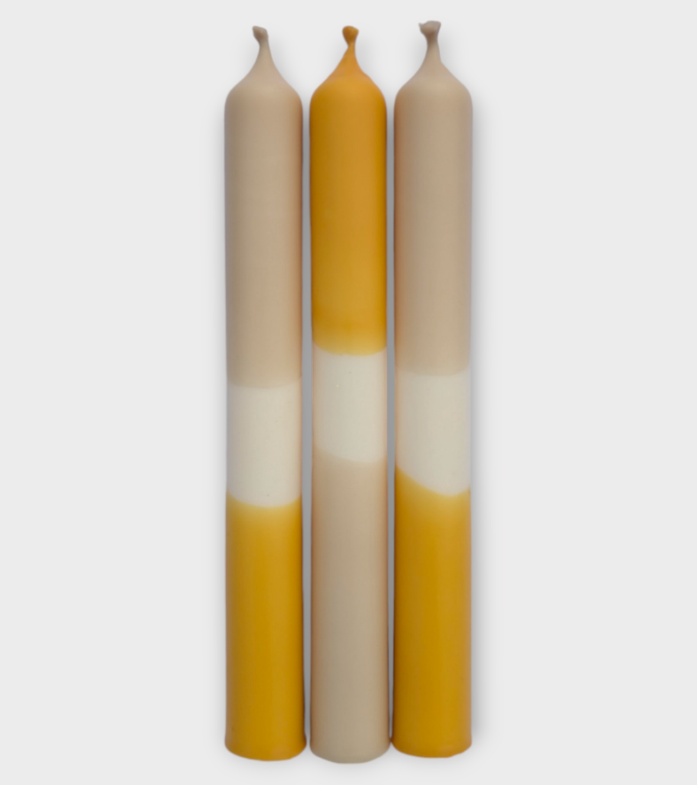 Terre brulée - Collection Terres cuites | Bougies Naturelles colorées | Ø 2,1 cm x H 20 cm | Pack de 3