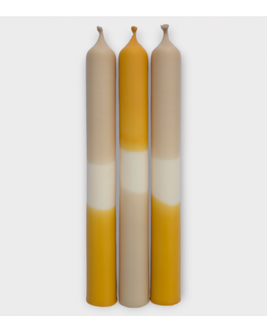 Terre brulée - Collection Terres cuites | Bougies Naturelles colorées | Ø 2,1 cm x H 20 cm | Pack de 3