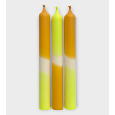 Ocre Solaire - Collection Terres cuites | Bougies Naturelles colorées | Ø 2,1 cm x H 20 cm | Pack de 3