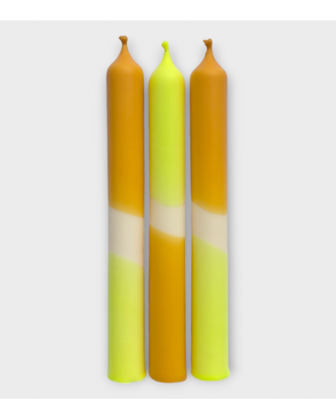 Ocre Solaire - Collection Terres cuites | Bougies Naturelles colorées | Ø 2,1 cm x H 20 cm | Pack de 3