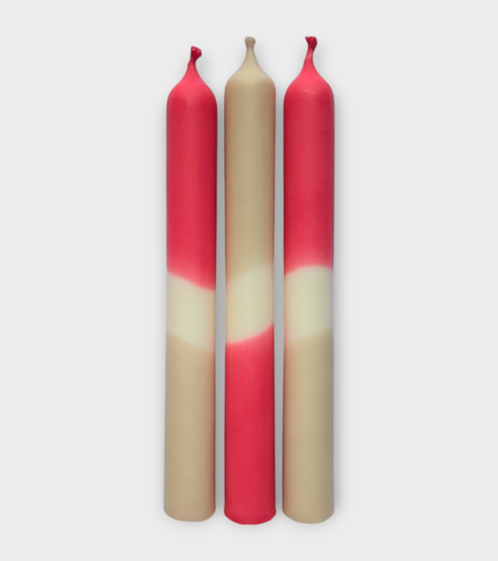 Brun cendré - Collection Terres cuites | Bougies Naturelles colorées | Ø 2,1 cm x H 20 cm | Pack de 3
