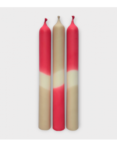 Brun cendré - Collection Terres cuites | Bougies Naturelles colorées | Ø 2,1 cm x H 20 cm | Pack de 3