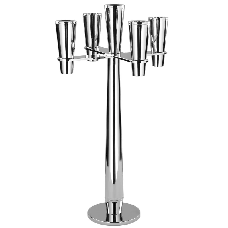 Chandelier Bandini 5 bougies H 54 cm - Argenté élégant