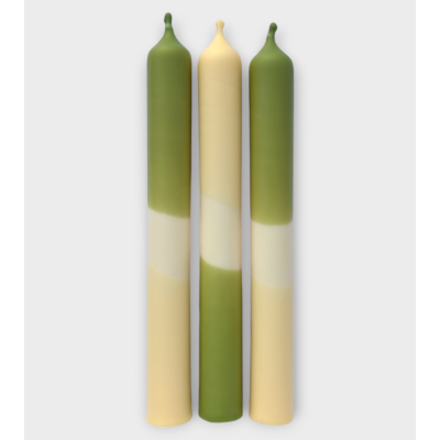 Herbe douce - Collection Oasis pastel | Bougies Naturelles colorées | Ø 2,1 cm x H 20 cm | Pack de 3