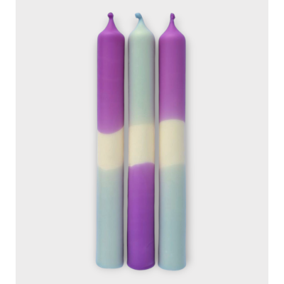 Nuit étoilée - Collection Crépucule Moderne | Bougies Naturelles colorées | Ø 2,1 cm x H 20 cm | Pack de 3