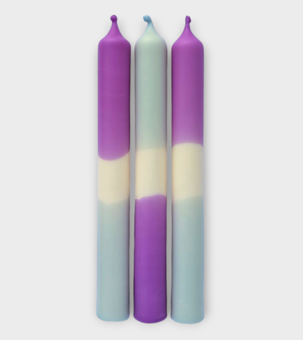 Nuit étoilée - Collection Crépucule Moderne | Bougies Naturelles colorées | Ø 2,1 cm x H 20 cm | Pack de 3