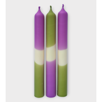 Douce lavande - Collection Oasis pastel | Bougies Naturelles colorées | Ø 2,1 cm x H 20 cm | Pack de 3