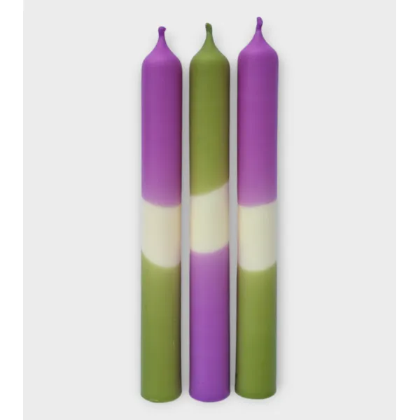 Douce Lavande – Bougies pastel Lilas & Vert Olive