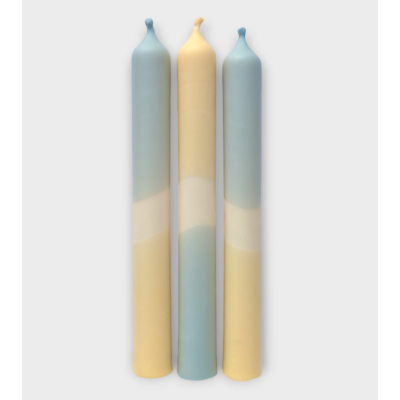 Ciel de dune - Collection Oasis pastel | Bougies Naturelles colorées | Ø 2,1 cm x H 20 cm | Pack de 3