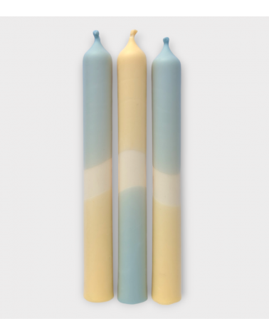 Ciel de dune - Collection Oasis pastel | Bougies Naturelles colorées | Ø 2,1 cm x H 20 cm | Pack de 3