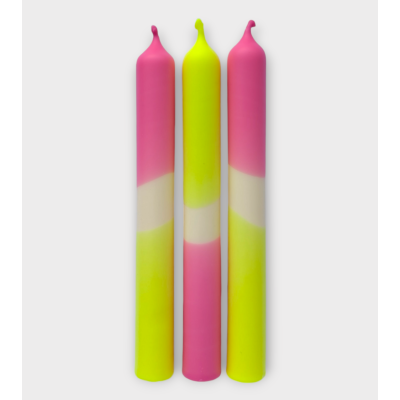 Flash tropical - Collection Fluo Électrique | Bougies Naturelles colorées | Ø 2,1 cm x H 20 cm | Pack de 3