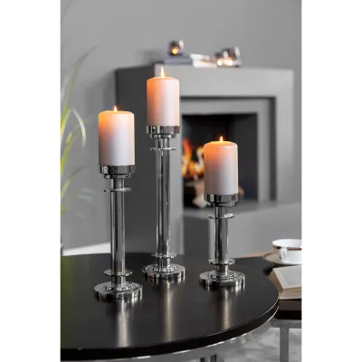 Ricardo - Chandelier argent pour 1 bougie - H 21 cm