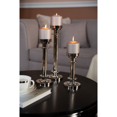 Ricardo - Chandelier argent pour 1 bougie - H 21 cm