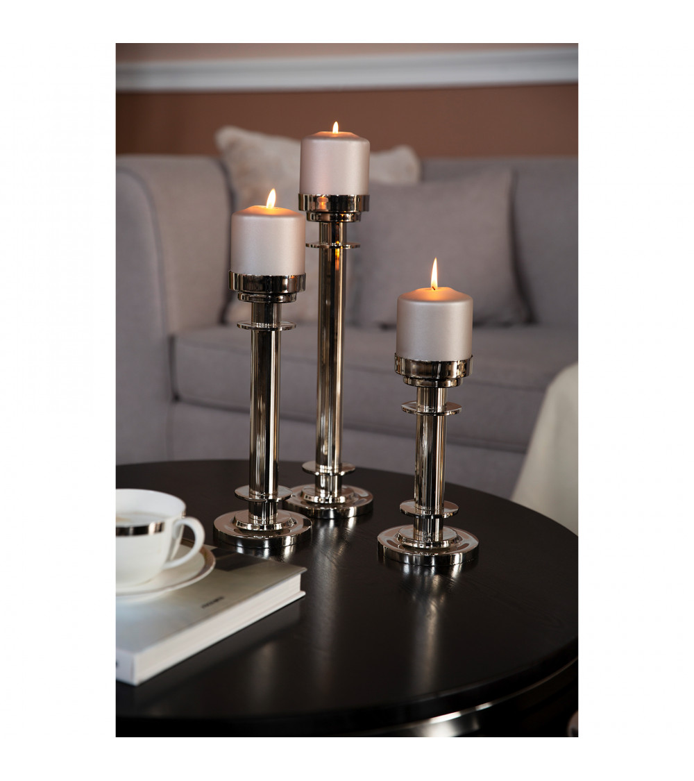 Ricardo - Chandelier argent pour 1 bougie - H 21 cm