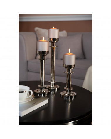 Ricardo - Chandelier argent pour 1 bougie - H 21 cm