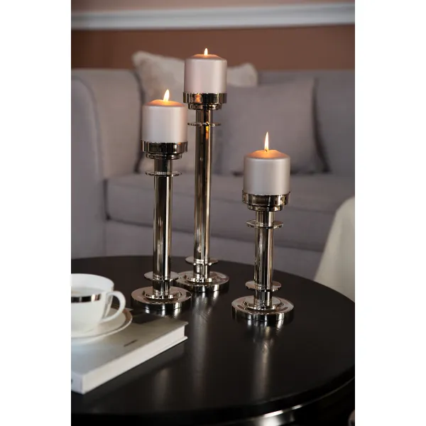 Ricardo - Chandelier argent pour 1 bougie - H 21 cm