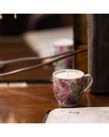 Bougie tasse à café upcyclée "Abéline" - Collection nature