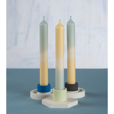 Ciel de dune - Collection Oasis pastel | Bougies Naturelles colorées | Ø 2,1 cm x H 20 cm | Pack de 3