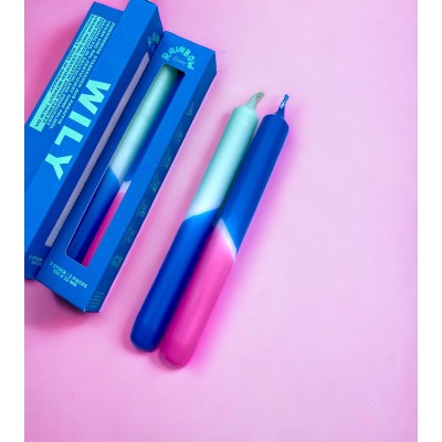 Dip Dye Rainbow Studio * Wily Ø 2,2 cm - H 19,5 cm (pack de 2)