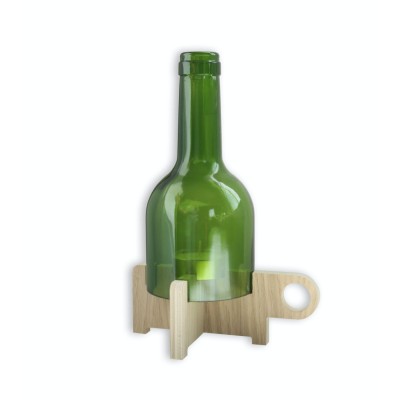 Bougeoir "BoBoBo" avec cloche en verre recyclé vert.