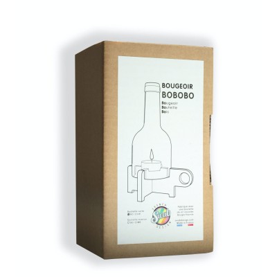 Emballage du bougeoir "BoBoBo", éco-conçu et élégant.