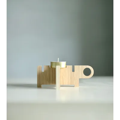 Bougeoir "BoBoBo" en situation, idéal pour un intérieur cosy.