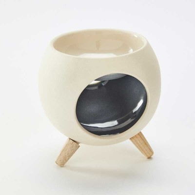 Diffuseur parfum ROUNDGREY avec bougie chauffe-plat et cire parfumée