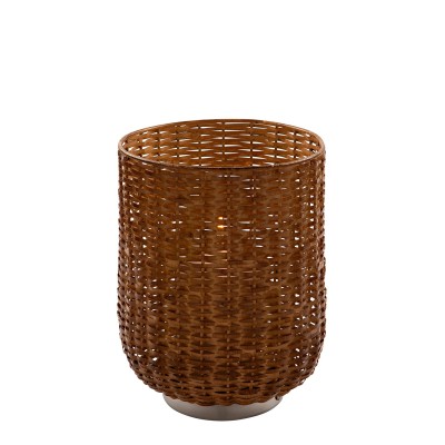 Photophore Marissa brun H 21,5 cm - Déco artisanale