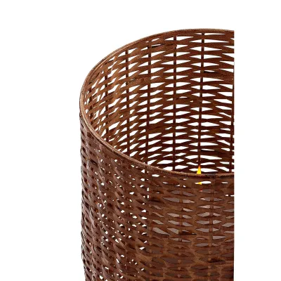 Photophore Marissa brun H 21,5 cm - Déco artisanale