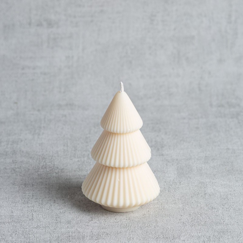 Bougie sapin rainurée en cire de colza, fabrication française et naturelle