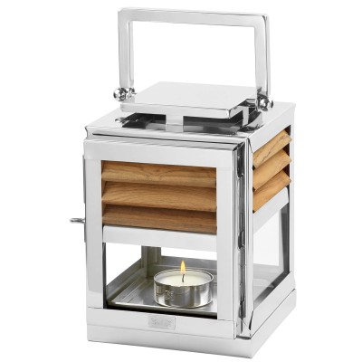 Lanterne Genua Teck & Inox H 25 cm - Design élégant