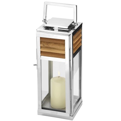 Lanterne Genua Teck & Acier inoxydable - H 45 cm