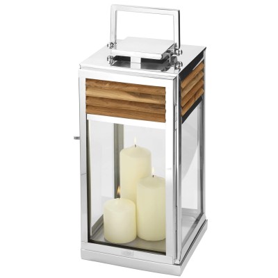 Lanterne Genua Teck & Acier inoxydable - H 51 cm