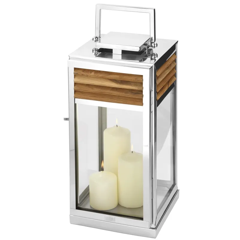 Lanterne Genua Teck & Acier inoxydable - H 51 cm