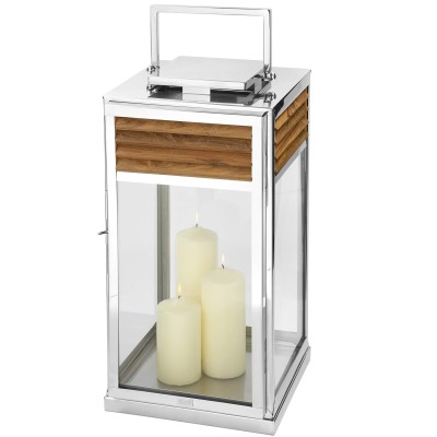 Lanterne Genua Teck & Acier inoxydable - H 60 cm