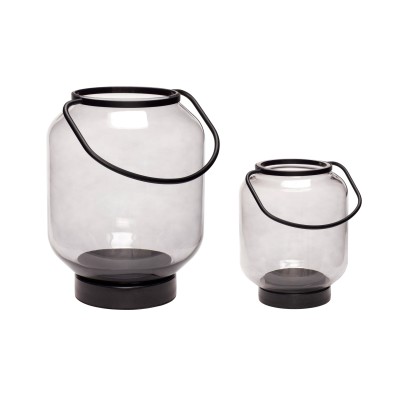 Lanterne verre/métal (par 2)