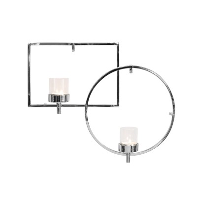 Applique murale Escala H 44 cm - Bougeoir design argent