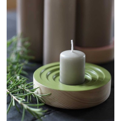 Bougeoir Woogie vert en frêne – Touche scandinave cosy