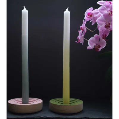 Bougeoir Woogie vert en frêne – Touche scandinave cosy