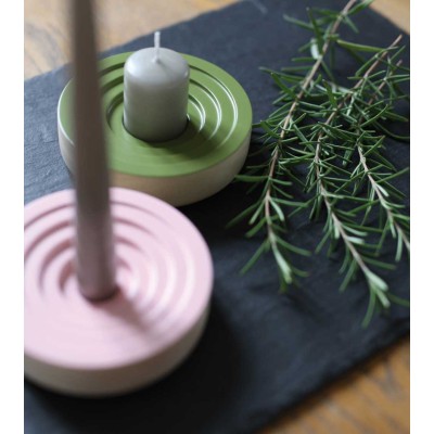 Bougeoir Woogie vert en frêne – Touche scandinave cosy