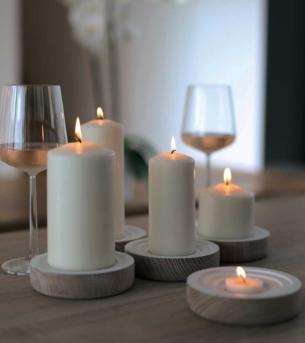 Bougeoir Woogie blanc en frêne – Modulable et design