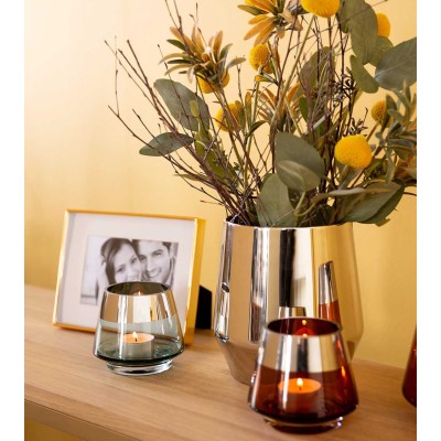 Photophore design JONA turquoise petit format