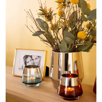 Photophore design JONA turquoise petit format