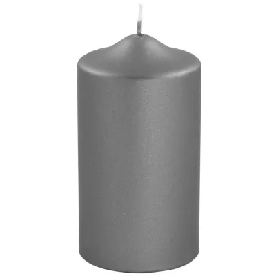 Bougie cylindrique gris métallique – Une lueur moderne pour sublimer vos espaces.