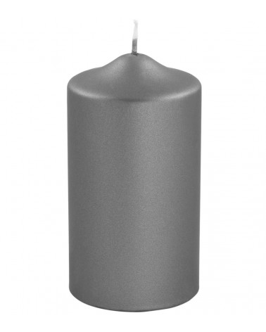 Bougie cylindrique gris métallique – Une lueur moderne pour sublimer vos espaces.