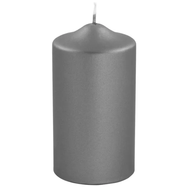 Bougie cylindrique gris métallique – Une lueur moderne pour sublimer vos espaces.